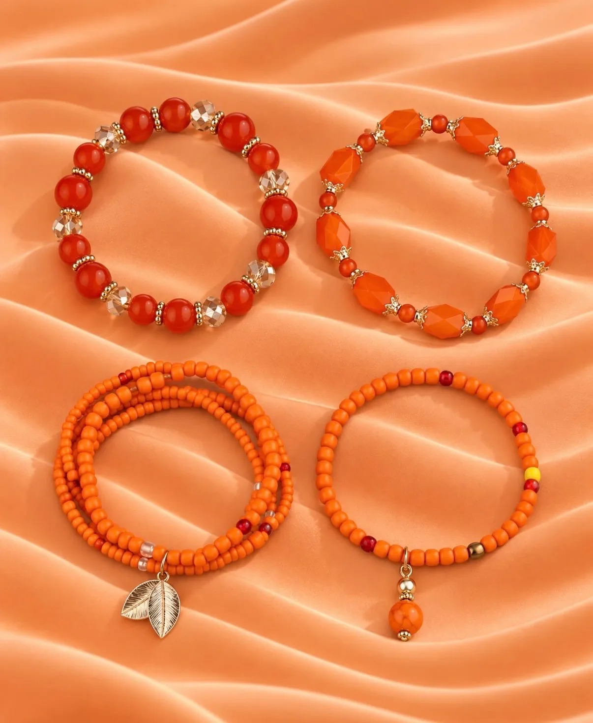 Orange Bracelets Set
