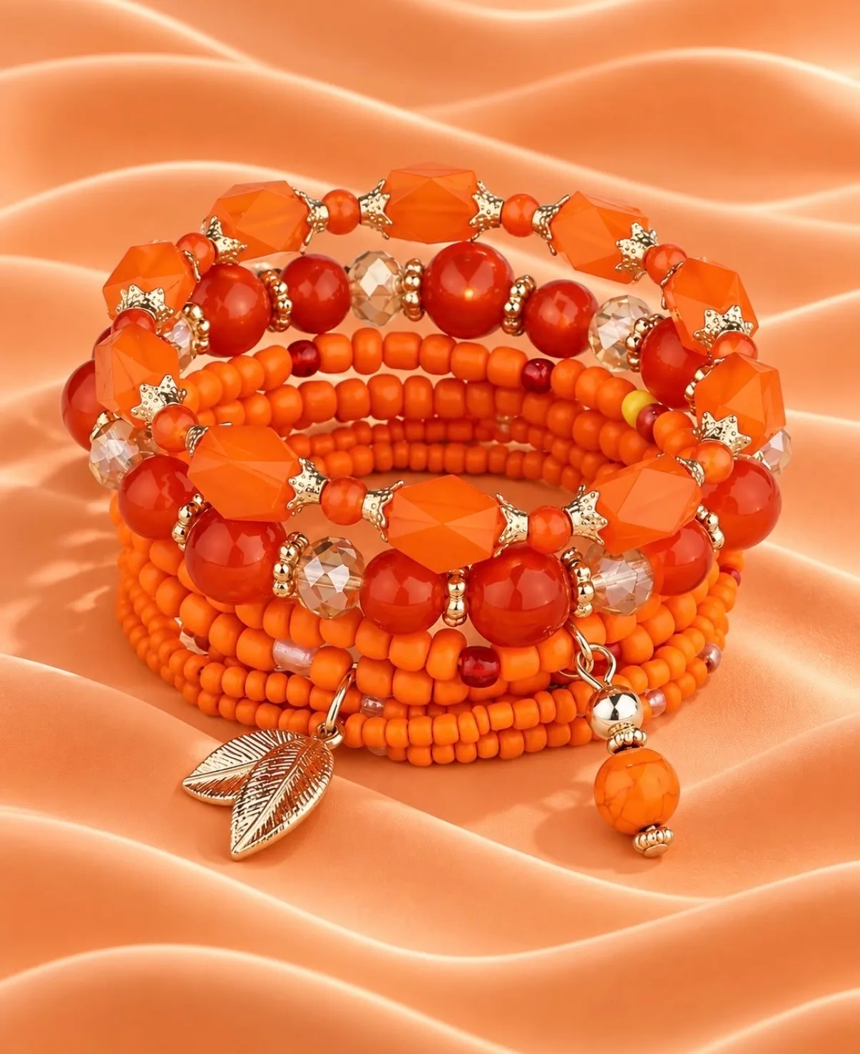 Orange Bracelets Set
