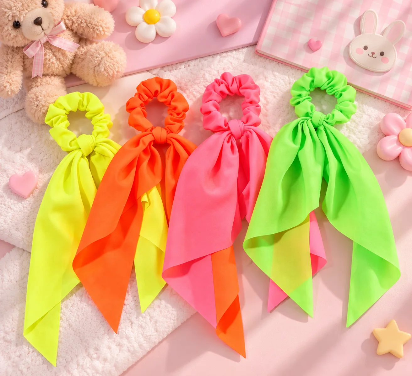 Fluo Chiffon Tie