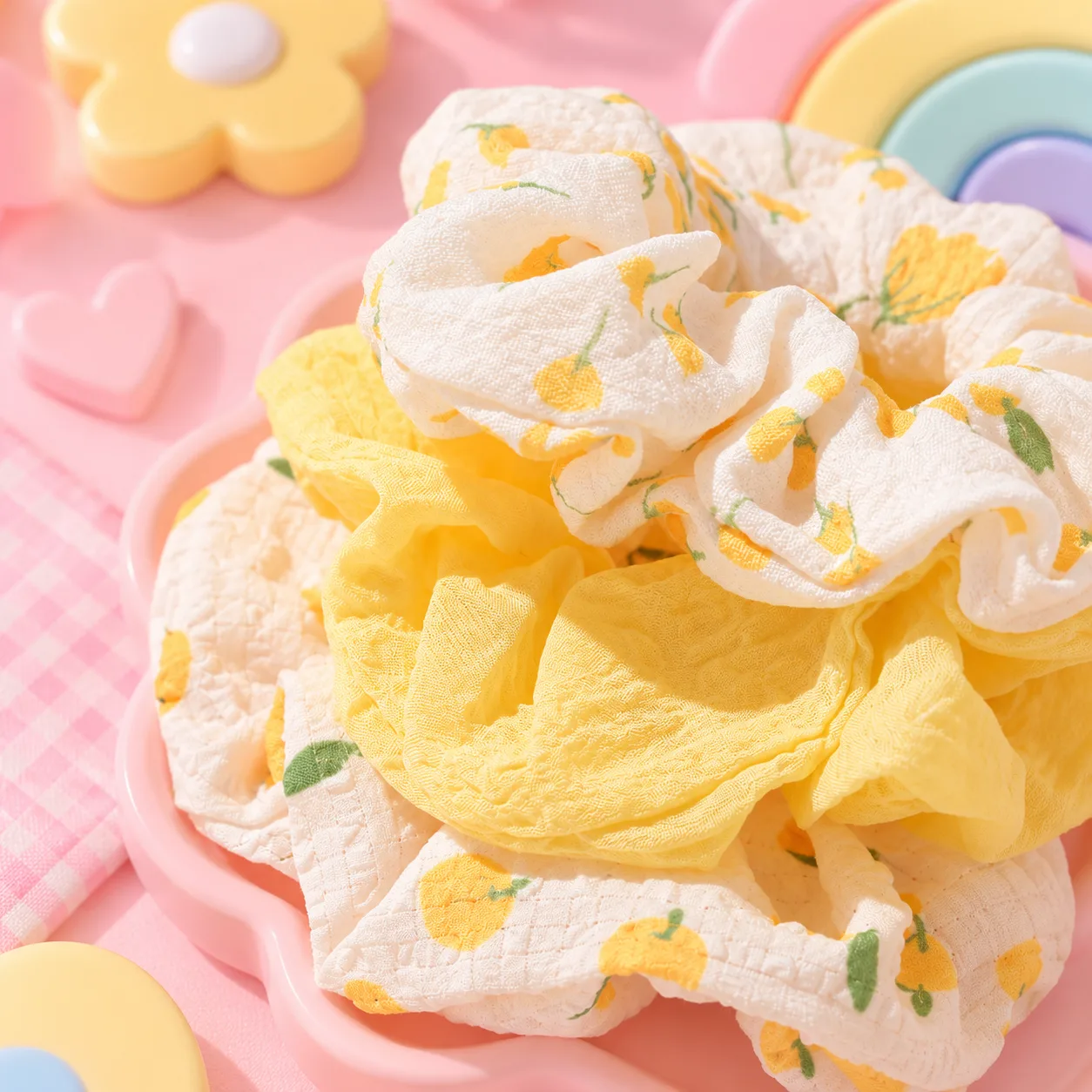 Yellow Scrunchies Set