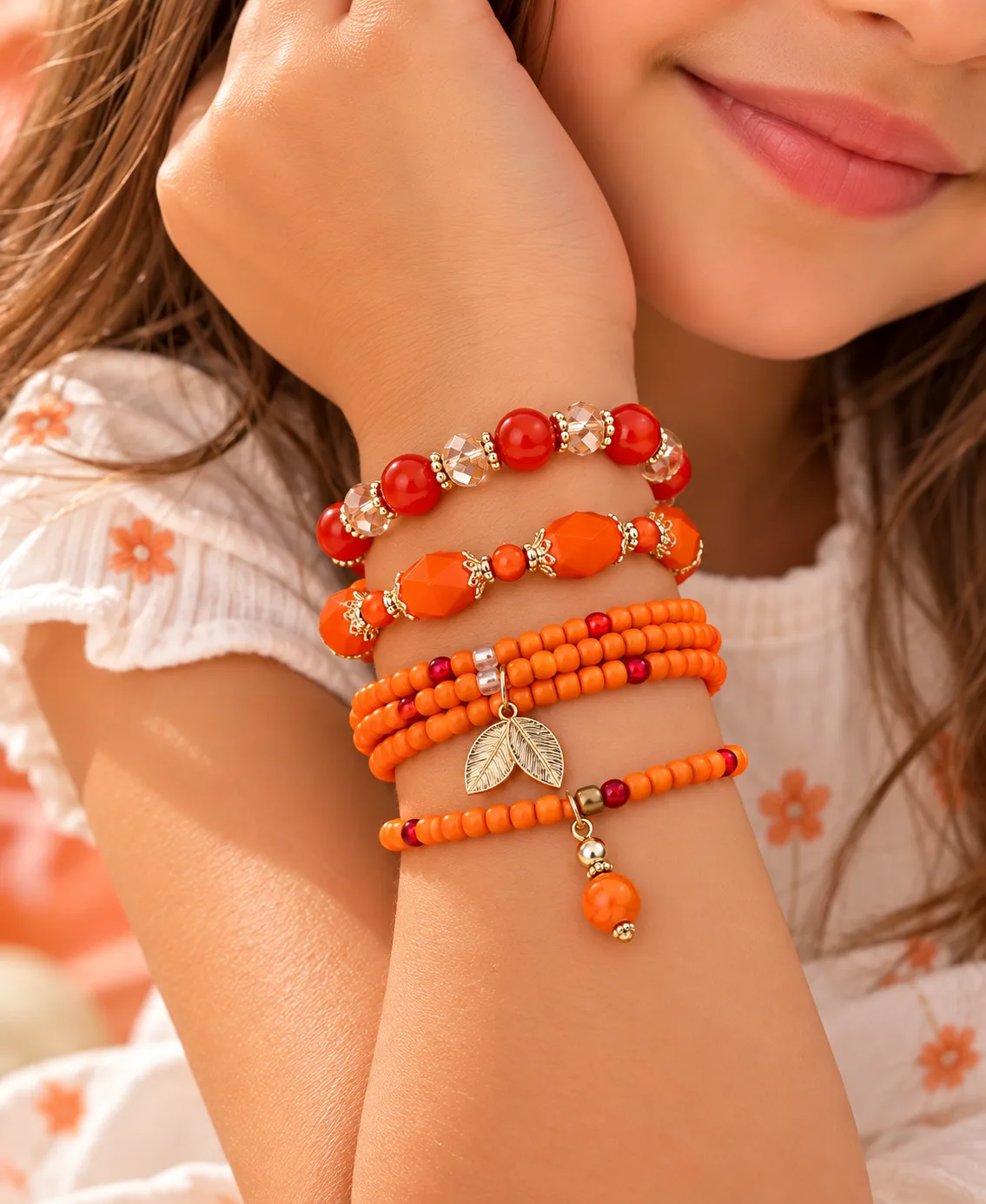 Orange Bracelets Set